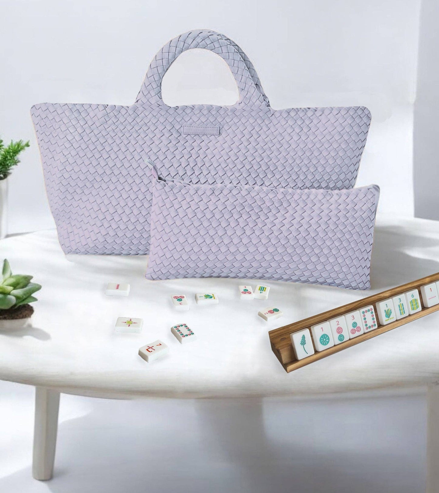 Woven Mahjong Carryall - 6 Colors: Teal