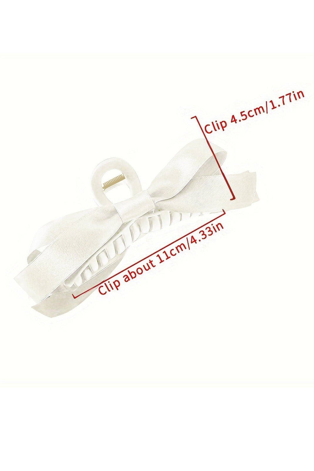 White Bow Decor Hair Clip