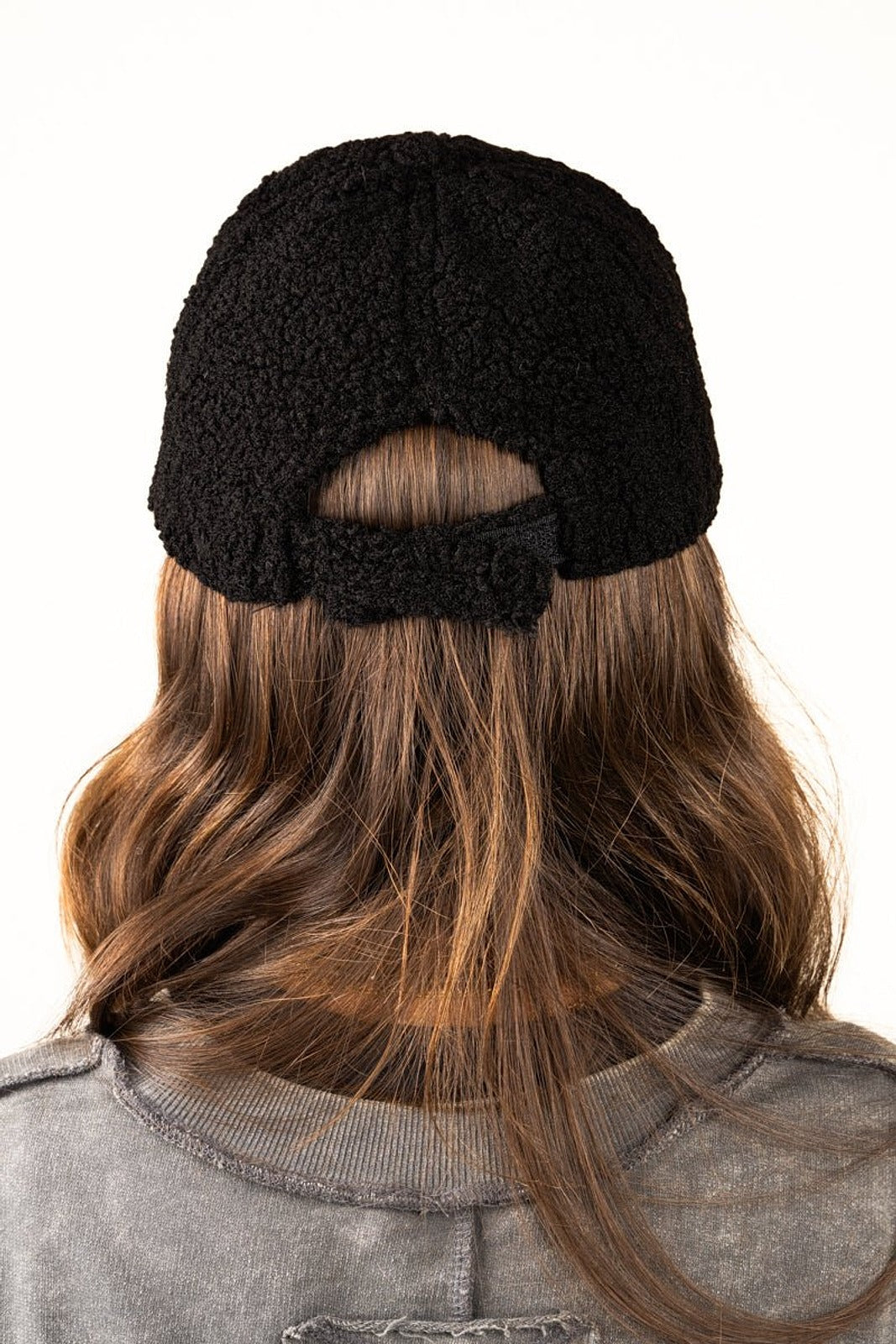 Winter Ultra Soft Black Teddy Bear Cap