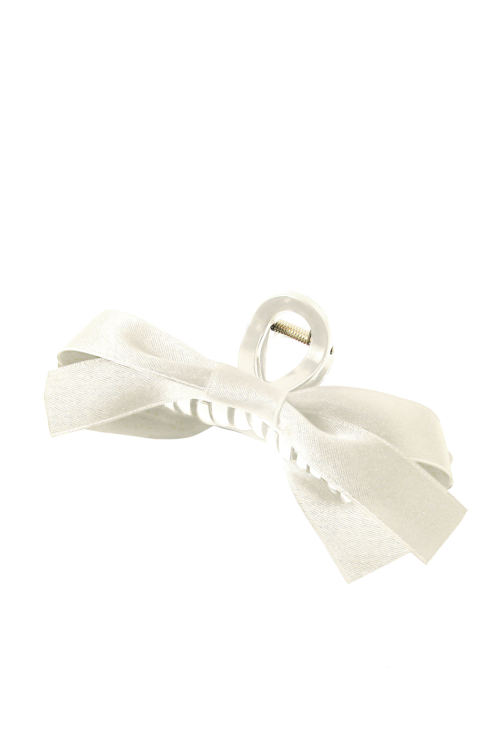 White Bow Decor Hair Clip