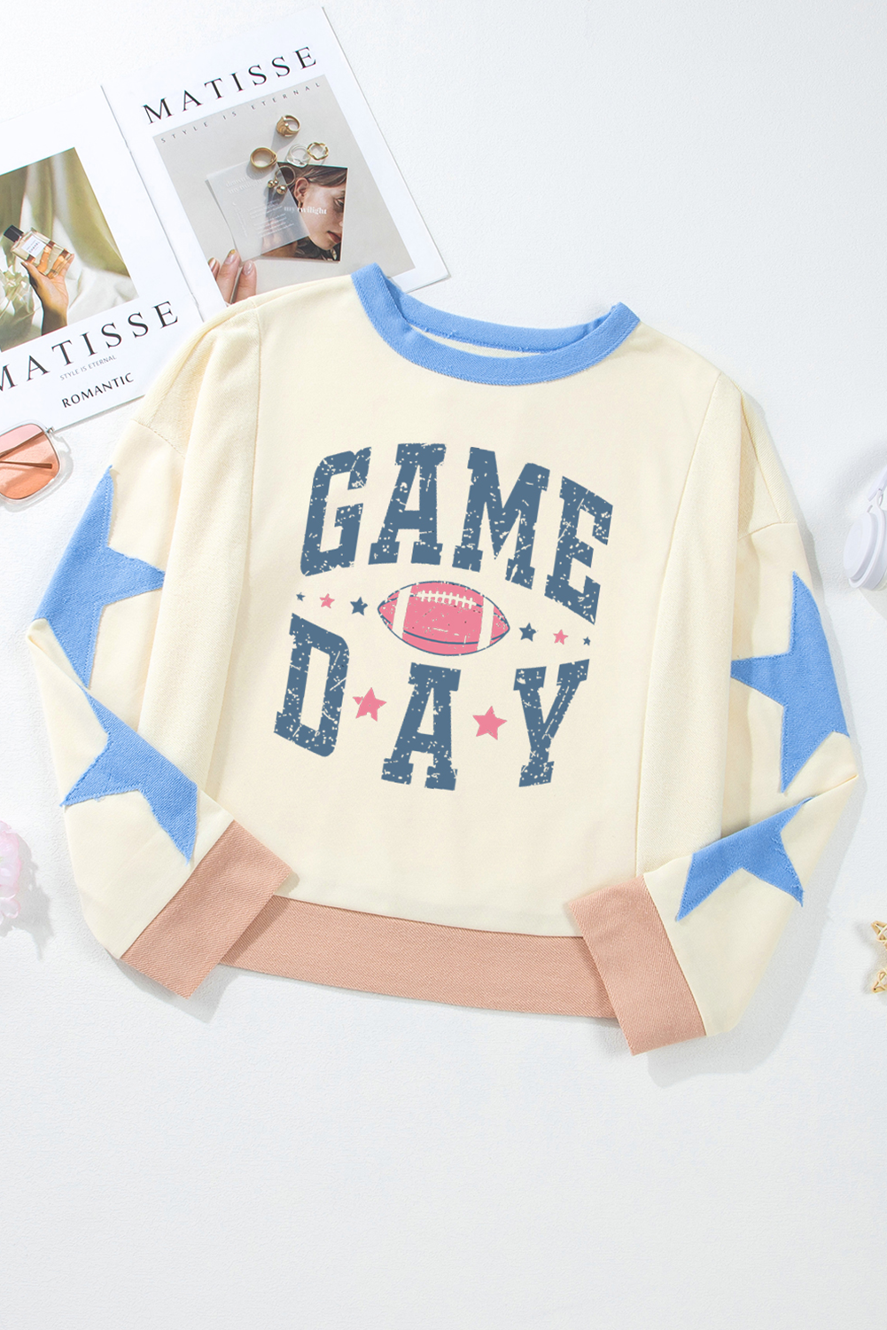 Beige Rugby Football Sweatshirt
