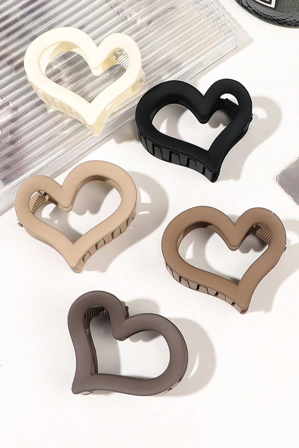 Black Cutout Heart Shape Hair Clip