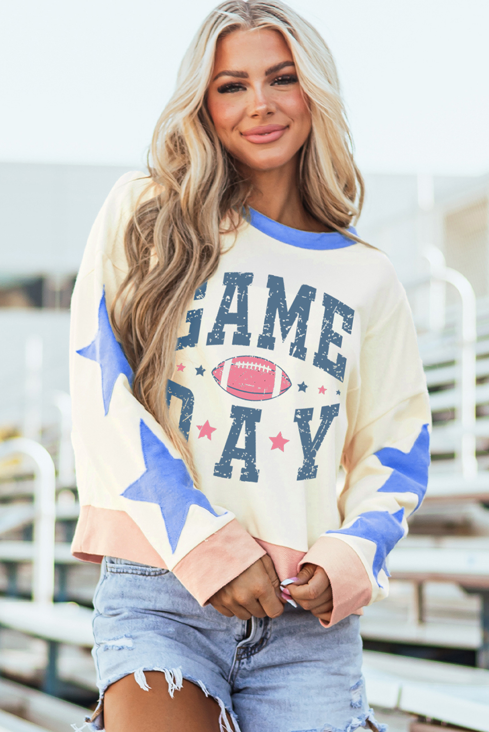 Beige Rugby Football Sweatshirt