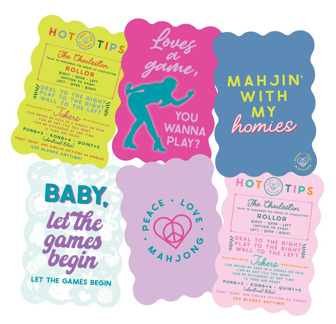Mahjong Tile Shufflers (Set of 2): Baby Let the Games Begin