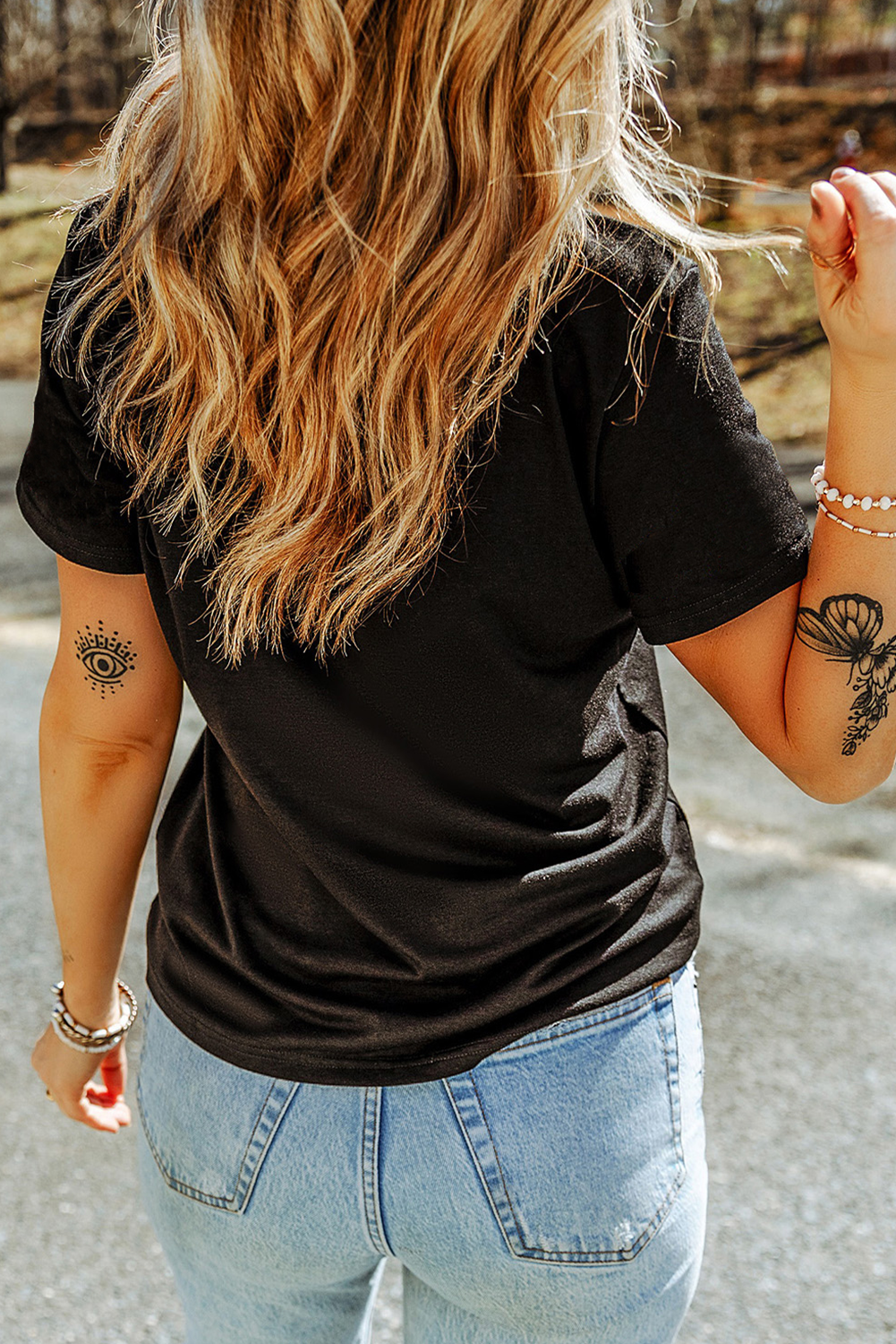Black Sequin Basketball Graphic T-Shirt