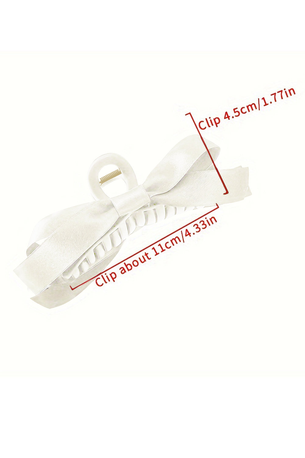 White Bow Decor Hair Clip