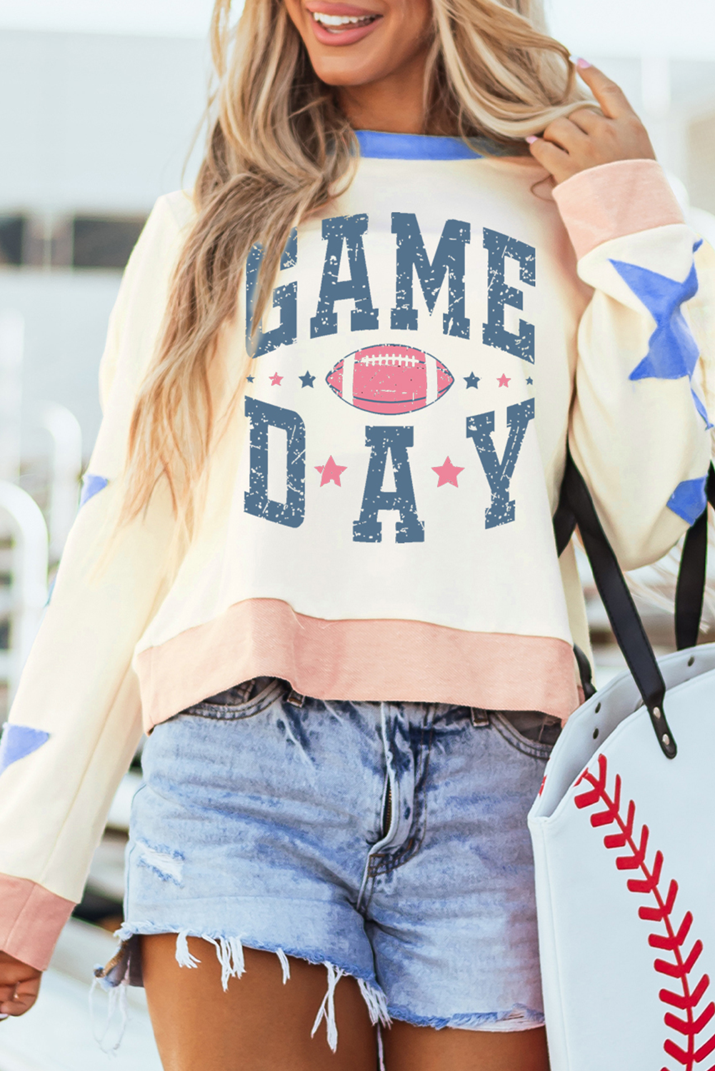 Beige Rugby Football Sweatshirt