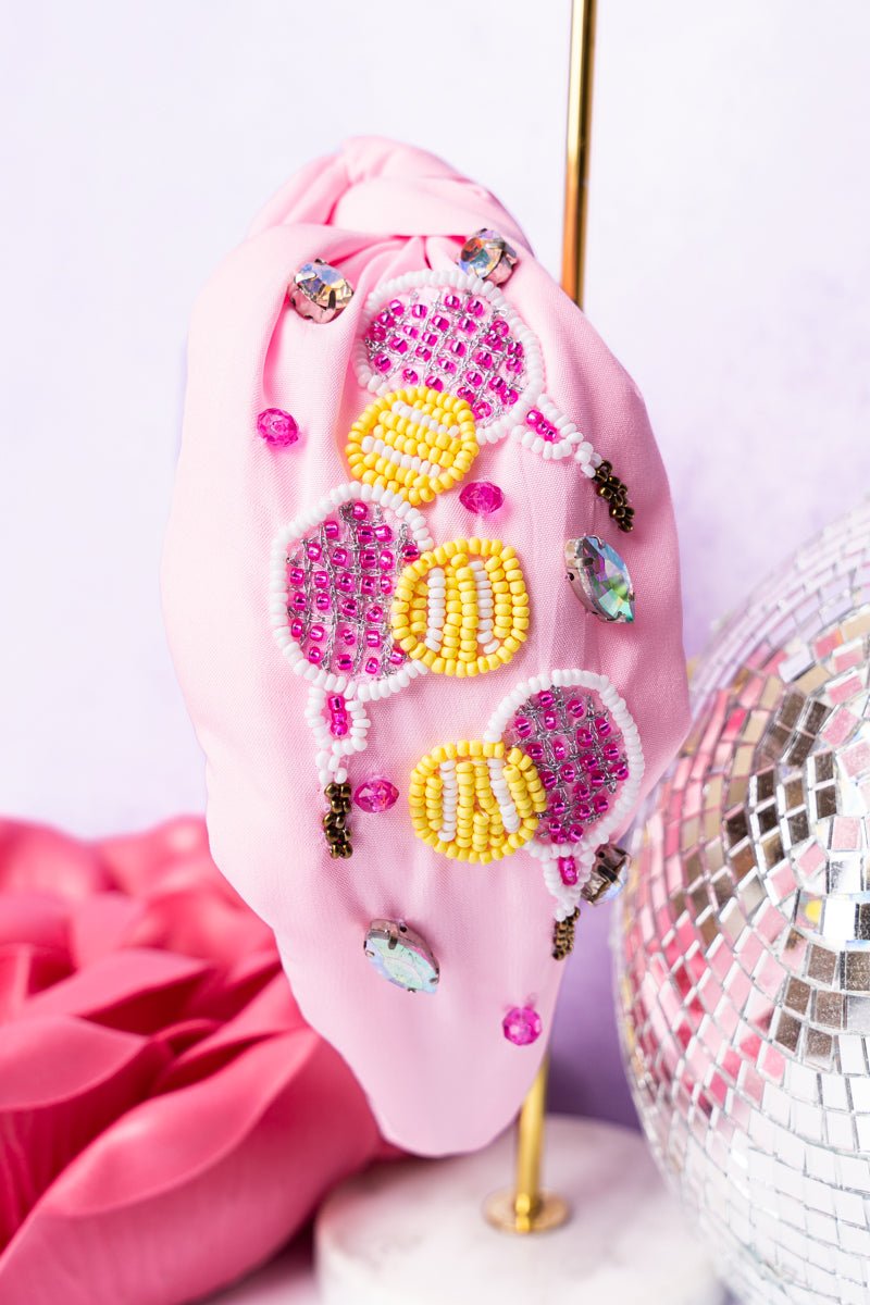 Tennis Ball Pink Knotted Headband