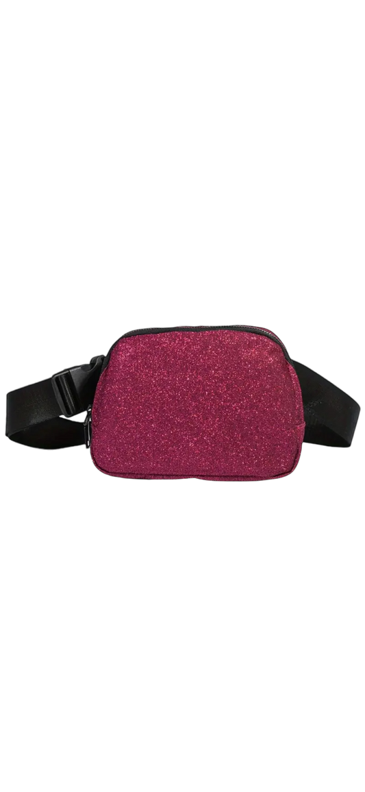 Hot Pink Glitter Belt Bag