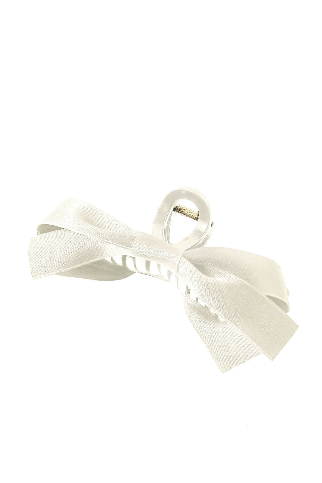 White Bow Decor Hair Clip