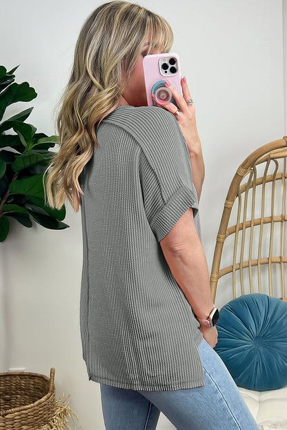 Medium Grey Sequin Baseball Pattern T Shirt