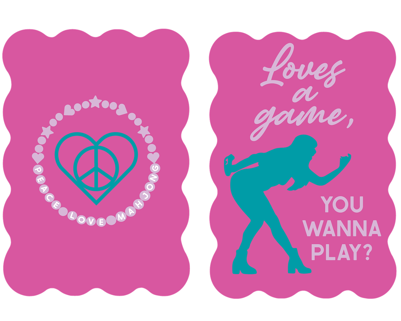 Mahjong Tile Shufflers (Set of 2): Hot Tips - Pink