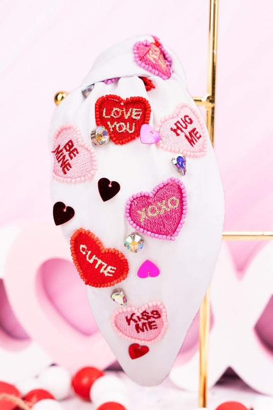 Valentine's Pink & Red Hearts Headband