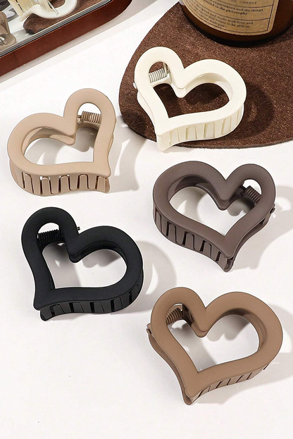 Black Cutout Heart Shape Hair Clip