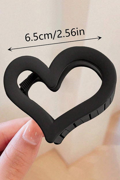 Black Cutout Heart Shape Hair Clip