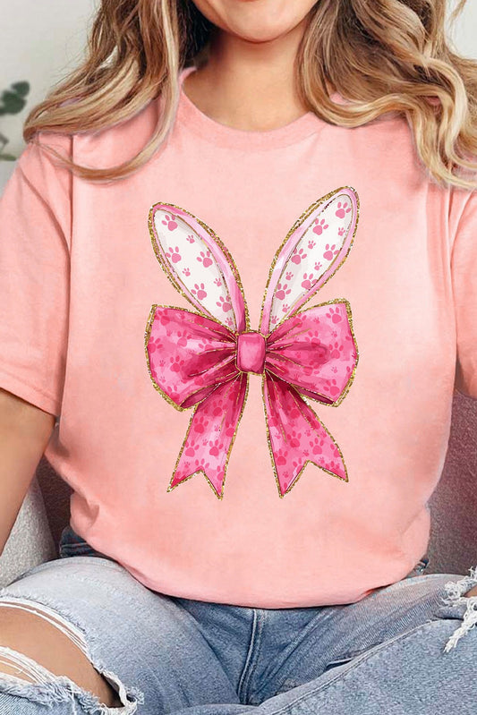 Pink Paw Printed T Shirt