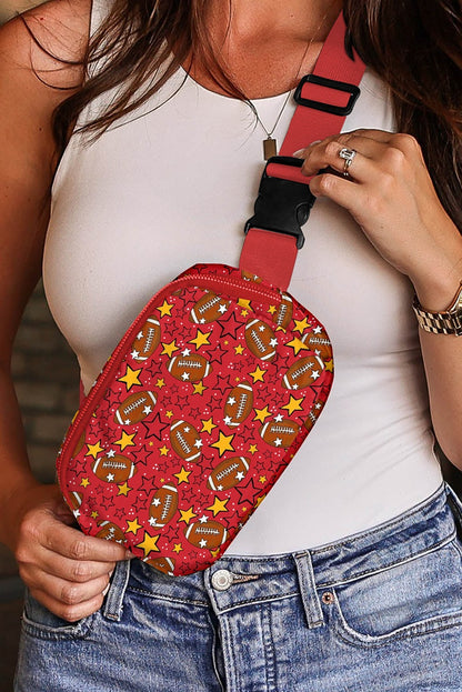 Fiery Red Rugby Crossbody Bag