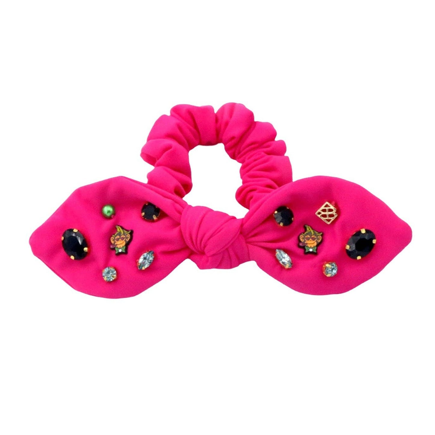 Party Animals Pink Logo Bow Scrunchie 