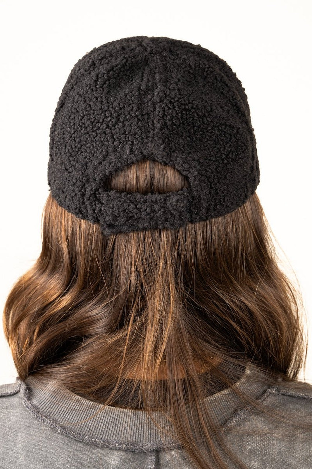Winter Ultra Soft Gray Teddy Bear Cap