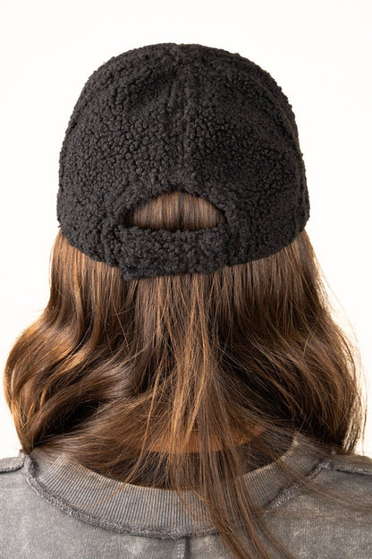 Winter Ultra Soft Gray Teddy Bear Cap