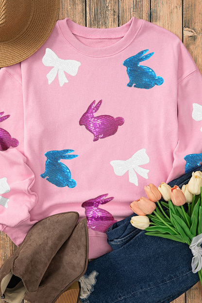 Pink Easter Bunny Crewneck Sweatshirt