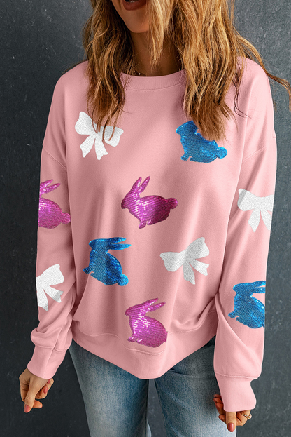 Pink Easter Bunny Crewneck Sweatshirt