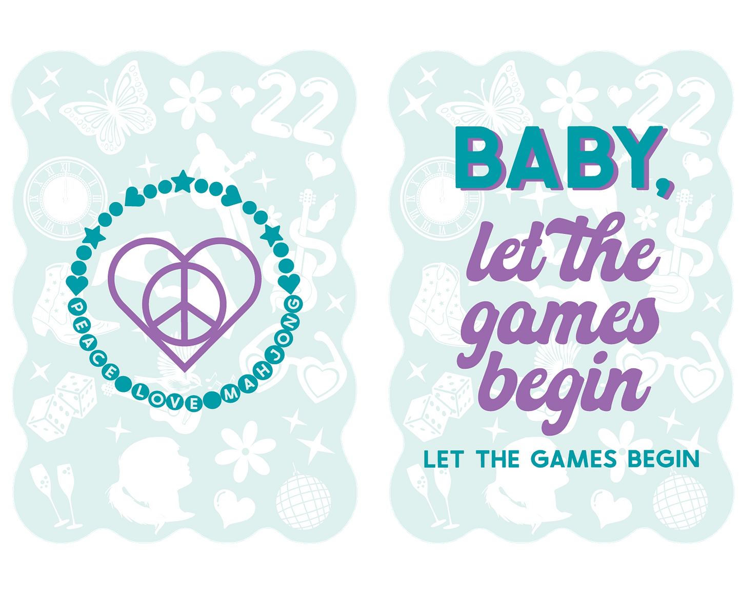Mahjong Tile Shufflers (Set of 2): Hot Tips - Lilac