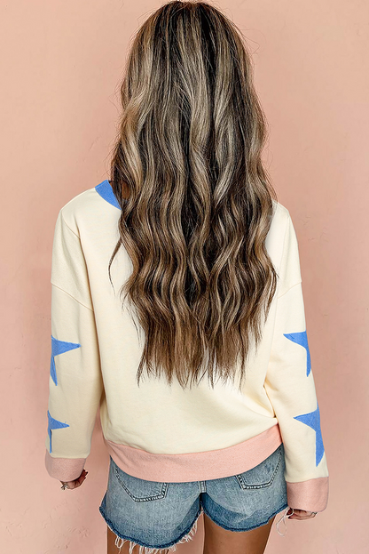 Beige Rugby Football Sweatshirt