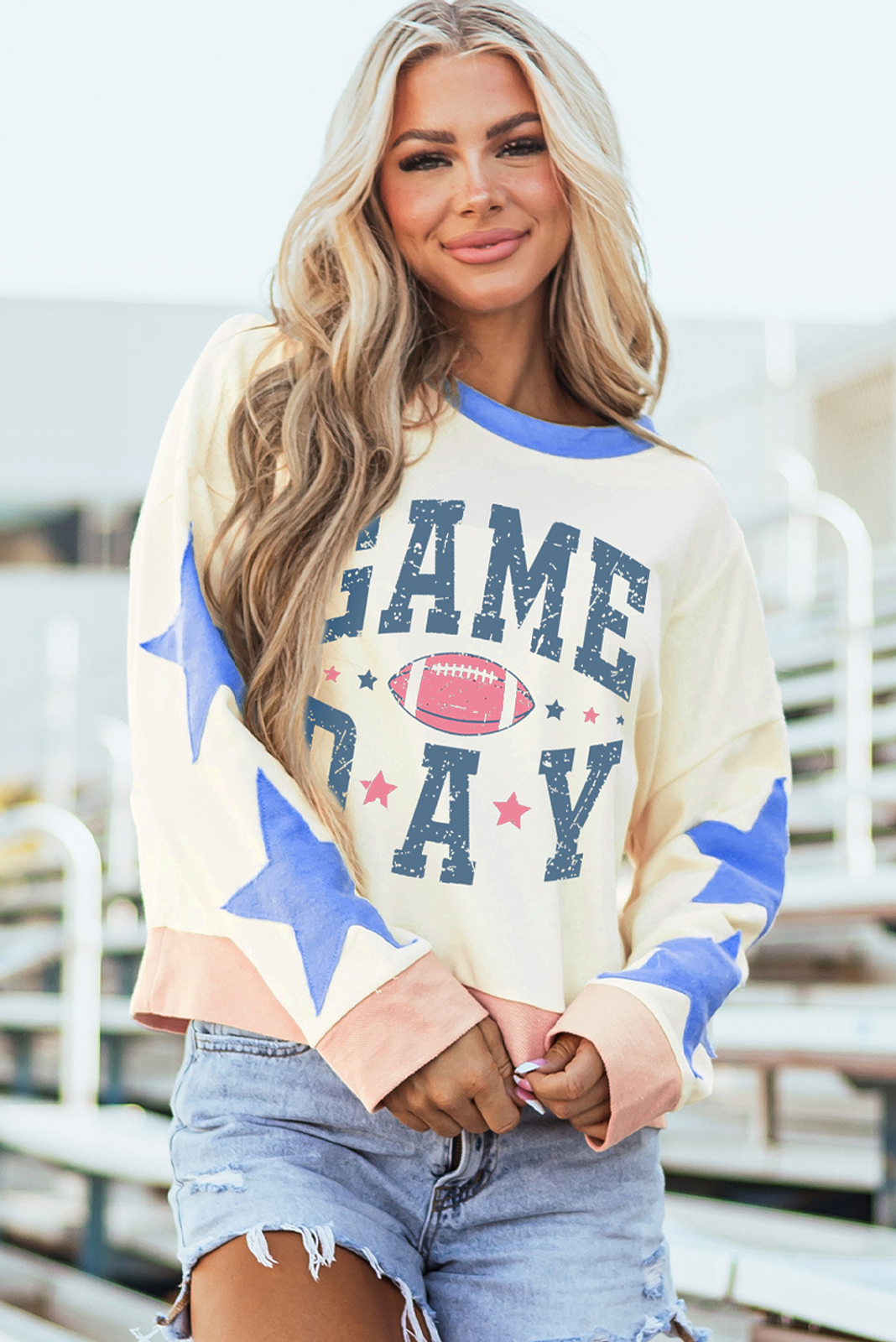Beige Rugby Football Sweatshirt