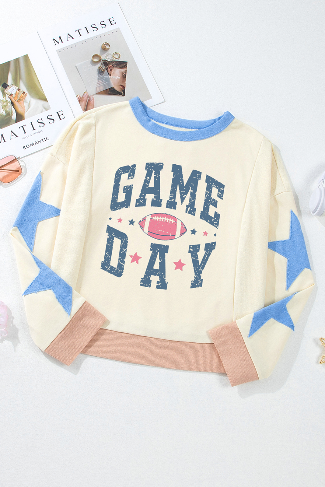 Beige Rugby Football Sweatshirt