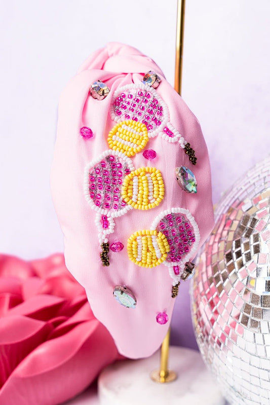 Tennis Ball Pink Knotted Headband