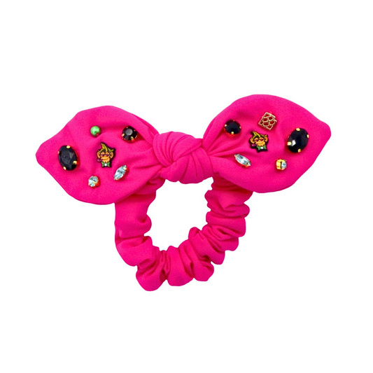 Party Animals Pink Logo Bow Scrunchie 