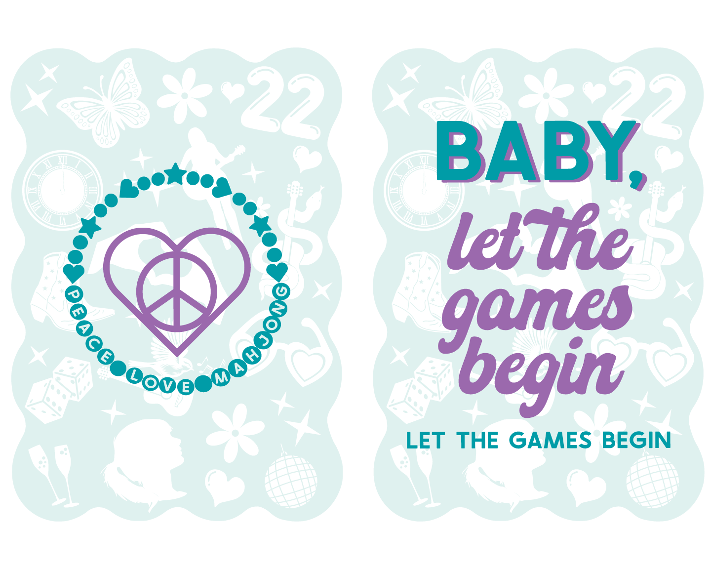 Mahjong Tile Shufflers (Set of 2): Baby Let the Games Begin