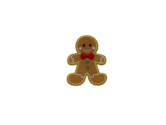 Gingerbread Man Christmas Embroidered Iron-On Patch