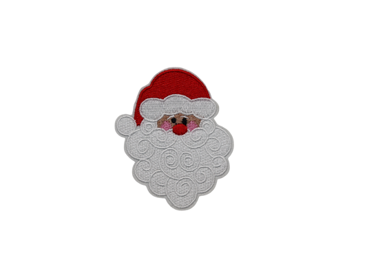 Christmas Santa Face Embroidered Iron-On Patch