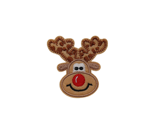 Christmas Reindeer Embroidered Iron-On Patch