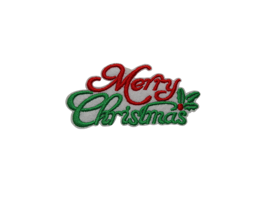 Merry Christmas Embroidered Iron-On Patch