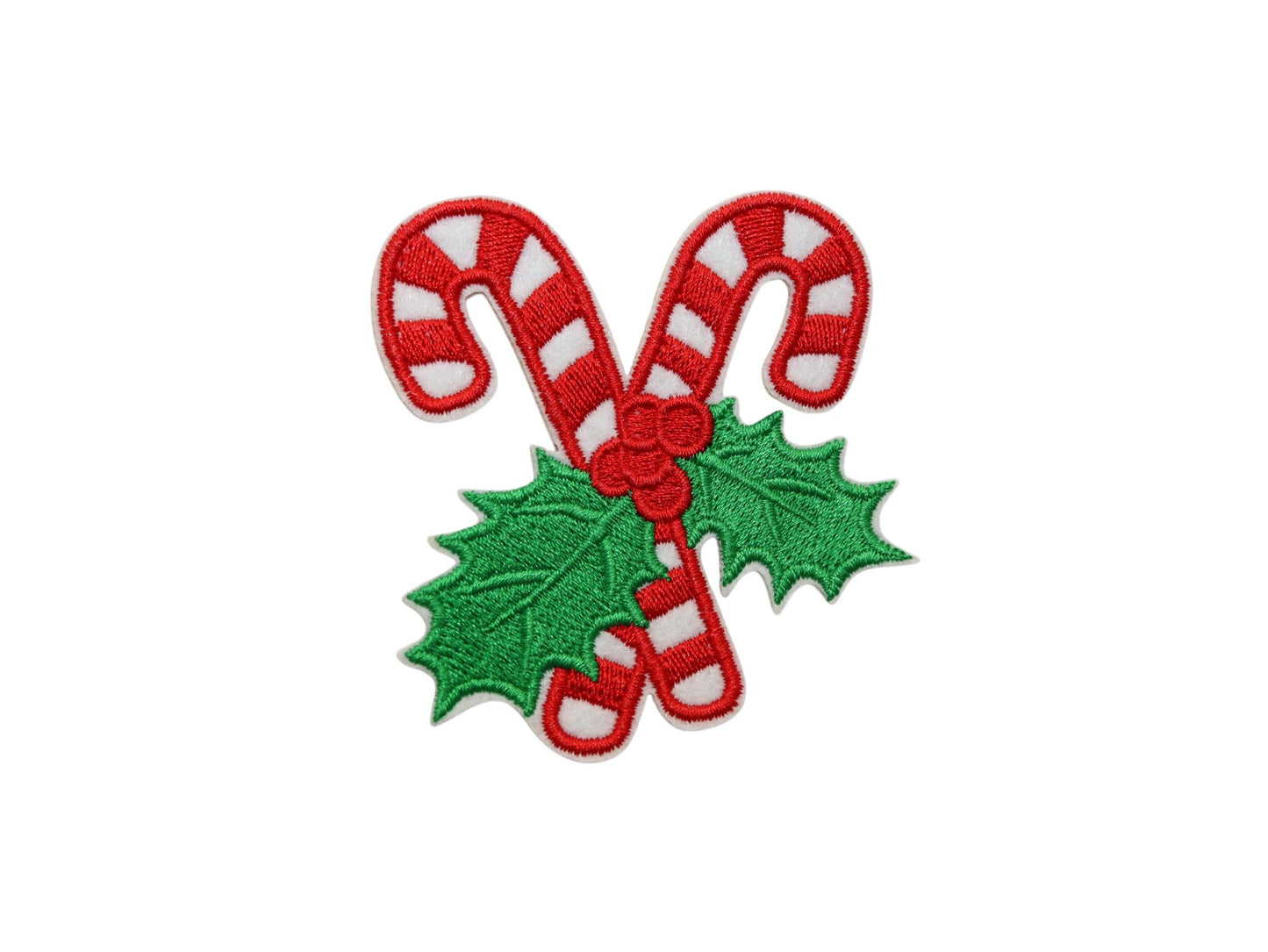 Christmas Candy Cane Embroidered Iron-On Patch