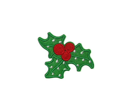 Christmas Mistletoe Embroidered Iron-On Patch