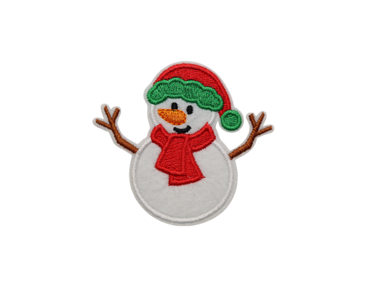 Snowman Embroidered Iron-On Patch