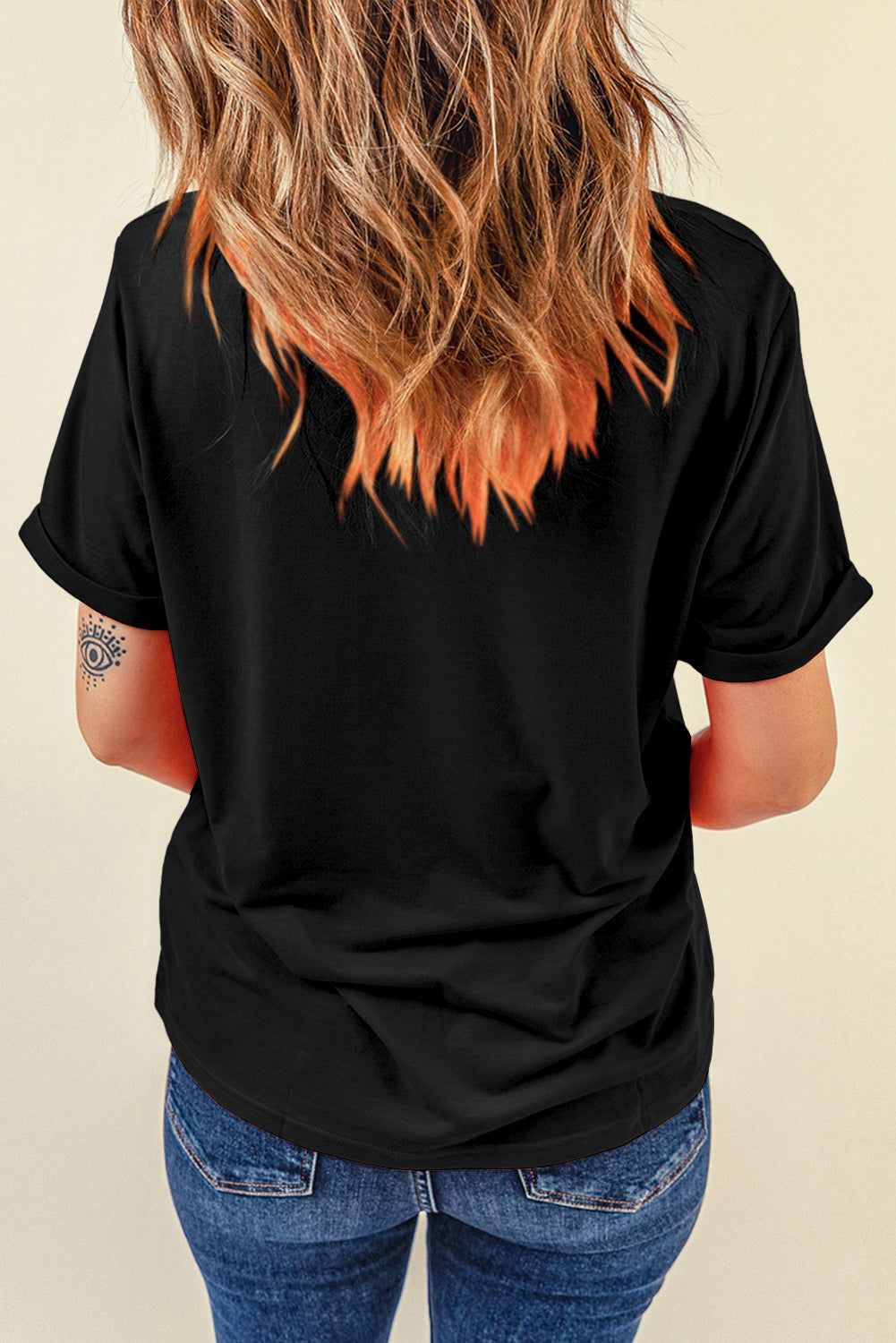 Black Chenille Heart Valentines Tee