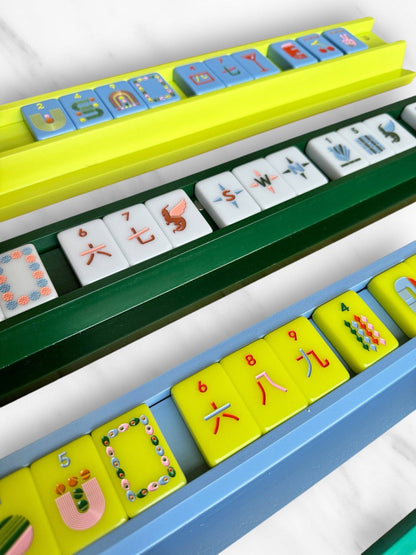 Mahjong Racks & Pushers (Set of 4): Pink